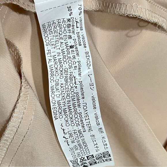 ZARA‎ Events Champagne Open Back Dress Sz M New NWT Long Sleeve High Neck Tulip - Picture 16 of 16